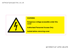 Warning Dangerous Voltage under this cover